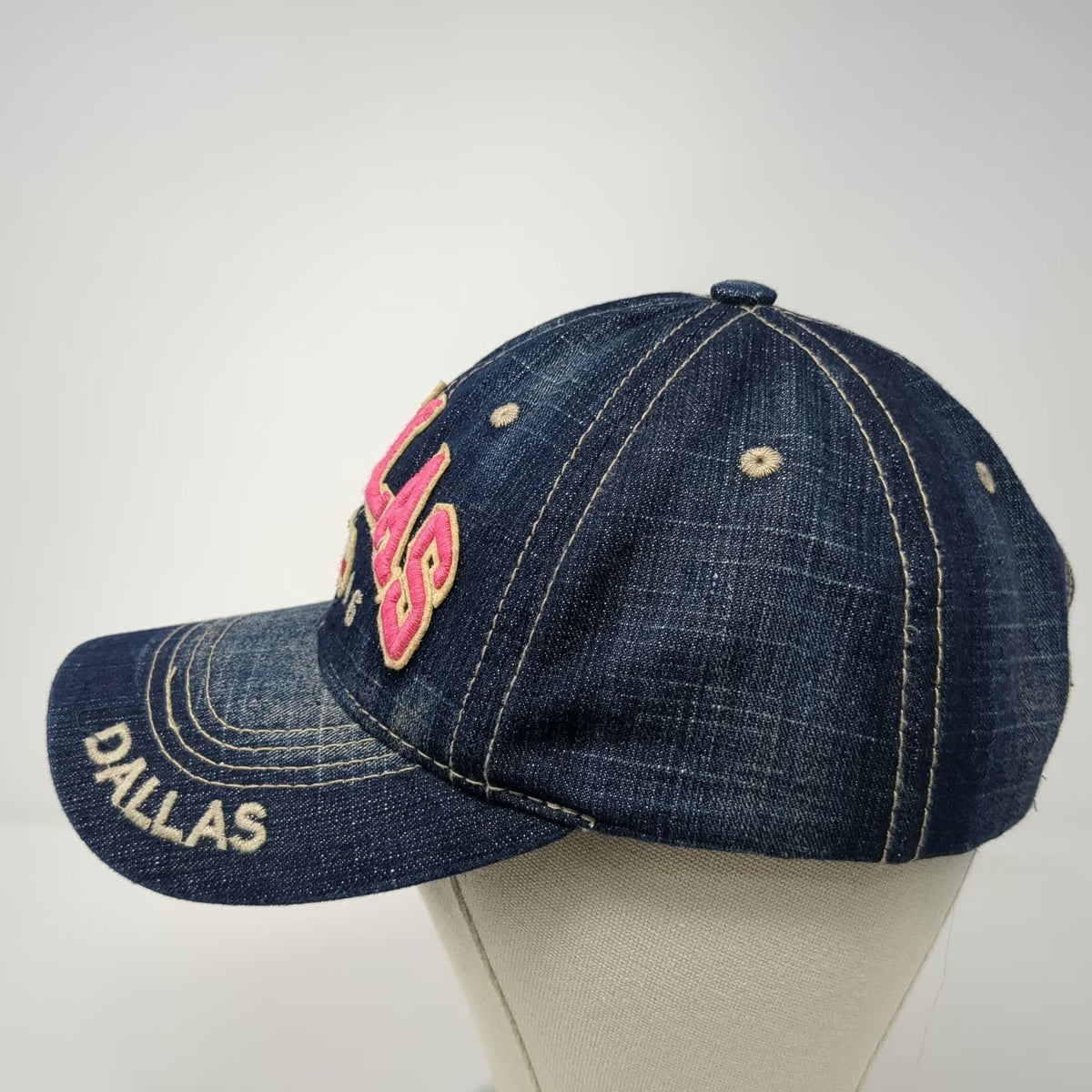 USA Headwear Dallas Baseball Cap Blue One Size Texas Flag Denim Strapback Hat