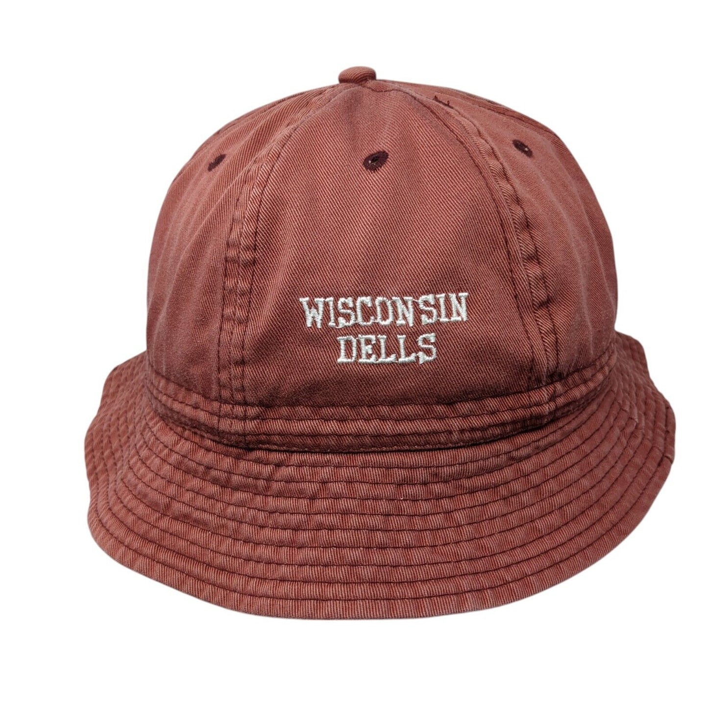Wisconsin Dells Bucket Hat Red One Size Embroidered Vent Holes Jhats