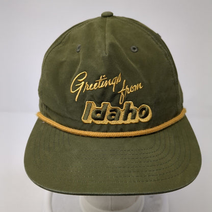 Greetings From Idaho Snapback Rope Hat Brown One Size Adjustable Outdoor