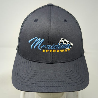 Port Authority Baseball Cap Gray M Meridian Speedway Racing Mesh Fitted hat