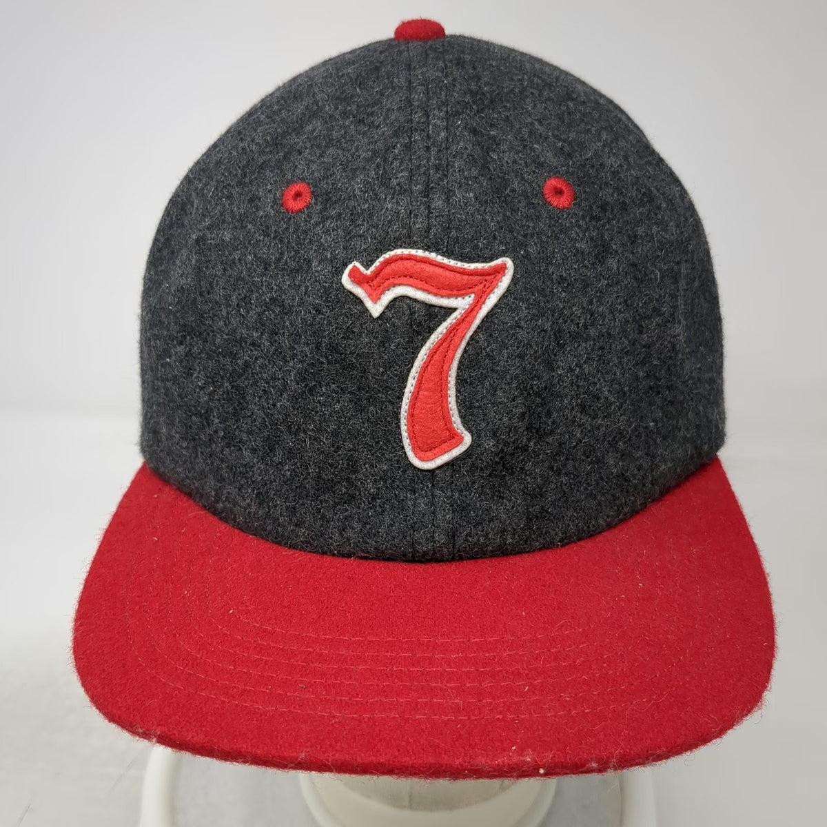 7 Seas Brewing Company Baseball Cap Gray Red One Size Leather Slideback Hat