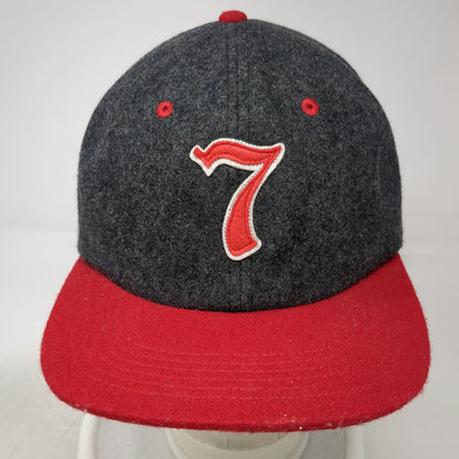 7 Seas Brewing Company Baseball Cap Gray Red One Size Leather Slideback Hat