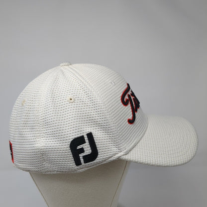 Titleist FJ PRO V1 Fitted Hat White M/L Embroidered 6 Panel New Era Polyester