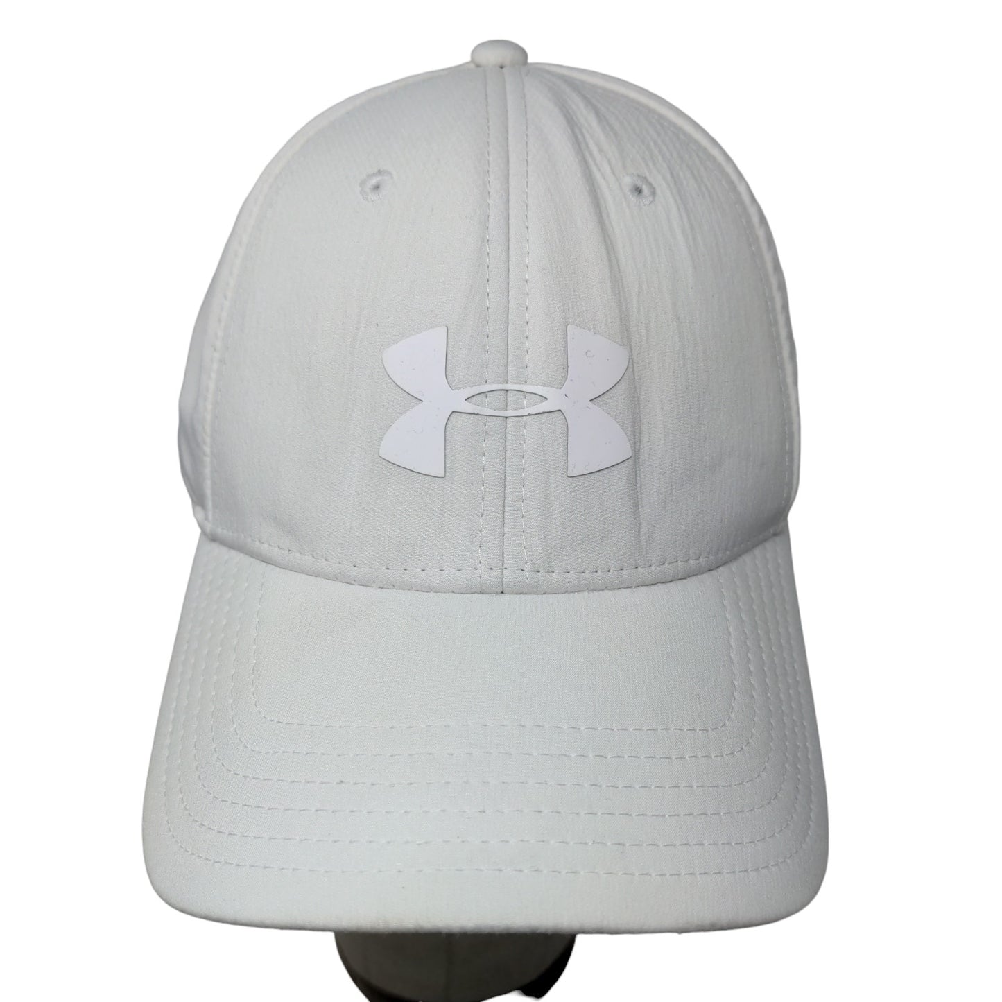 Under Armour Men's Fitted Hat White Size L/XL Polyester Blend 3D Logo