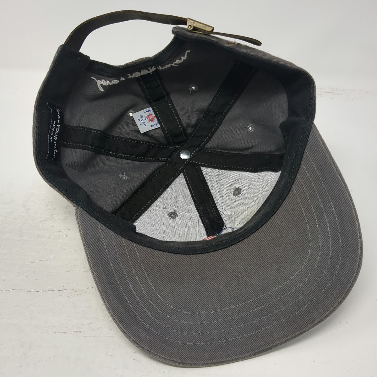 Love Your Melon Baseball Cap Gray One Size American Flag Heart Hat Made in USA