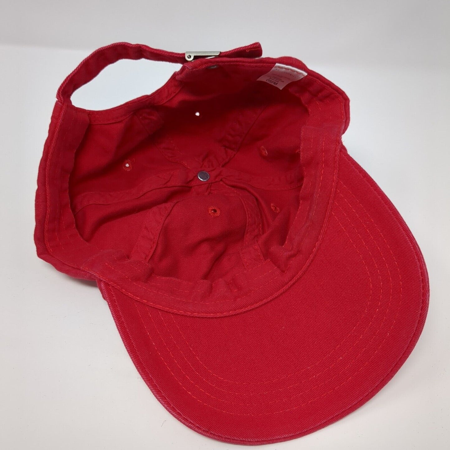 Unbranded Slideback Hat Red One Size Adjustable Blank Solid 6 Panel
