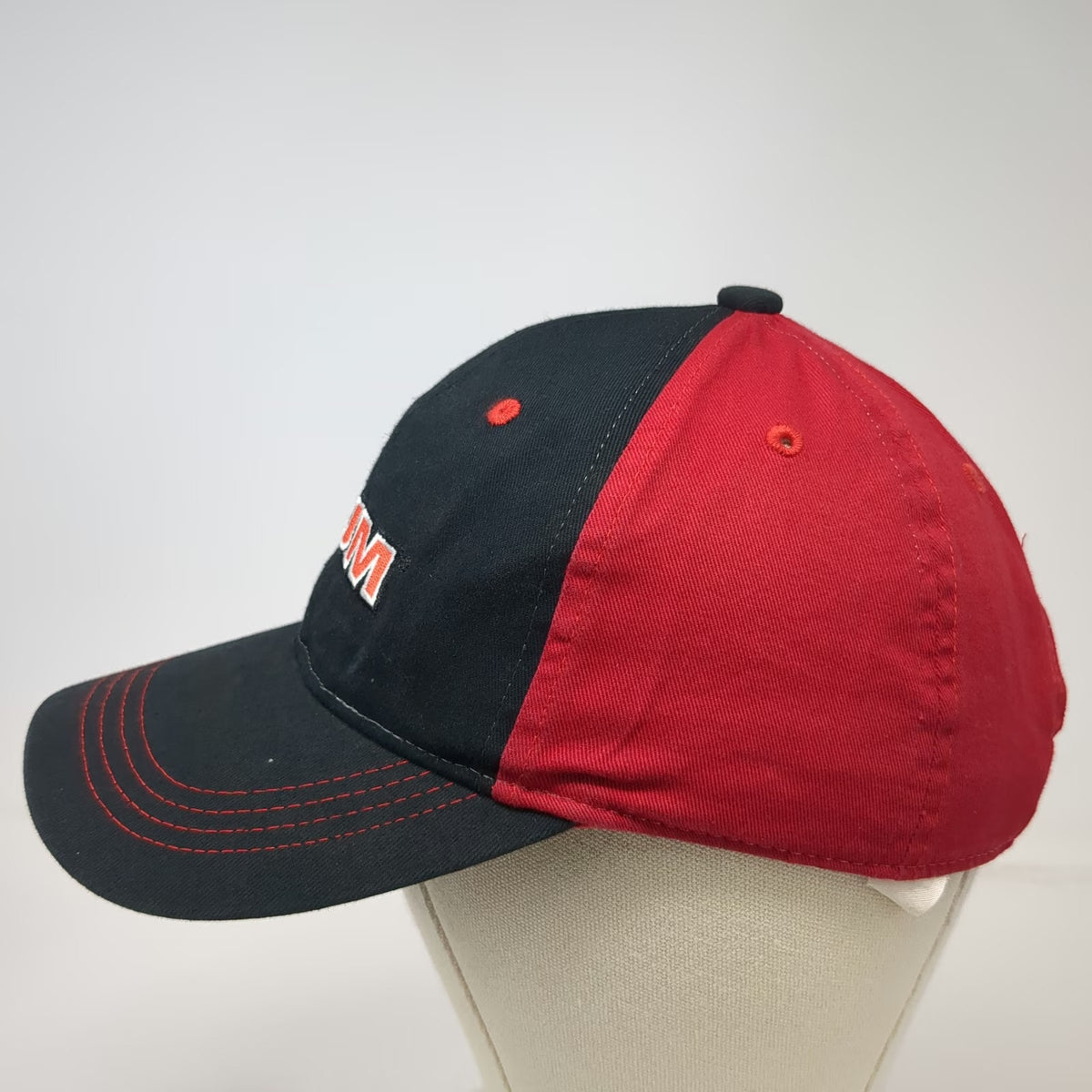 YUM Baseball Cap Black Red One Size Fishing Lure Logo Contrast Stitching Hat