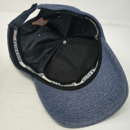 Robin Ruth 5 Panel Blue Hat One Size London Original Strapback Raised Text