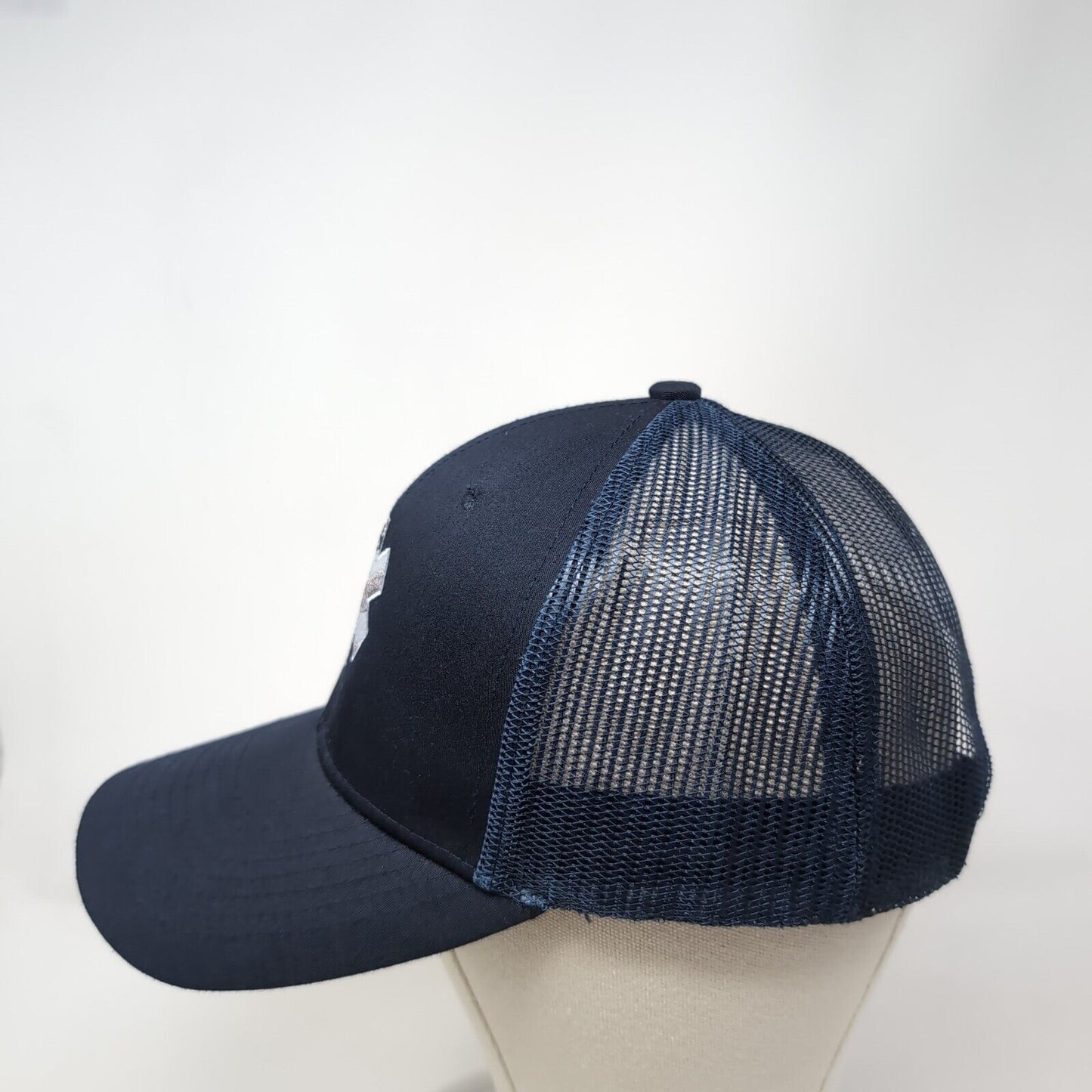 Star of Life Snapback Trucker Hat Blue One Size Adjustable Embroidered Cobra