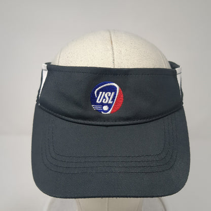 USL Sun Visor Hat Black One Size Adjustable Strap Lightweight Sport-Tek