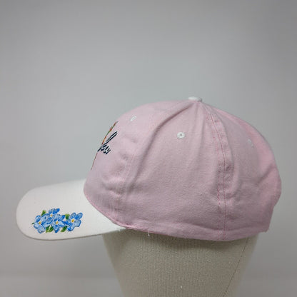 Alaska Strapback Hat Pink One Size Adjustable Embroidered Flower 6 Panel