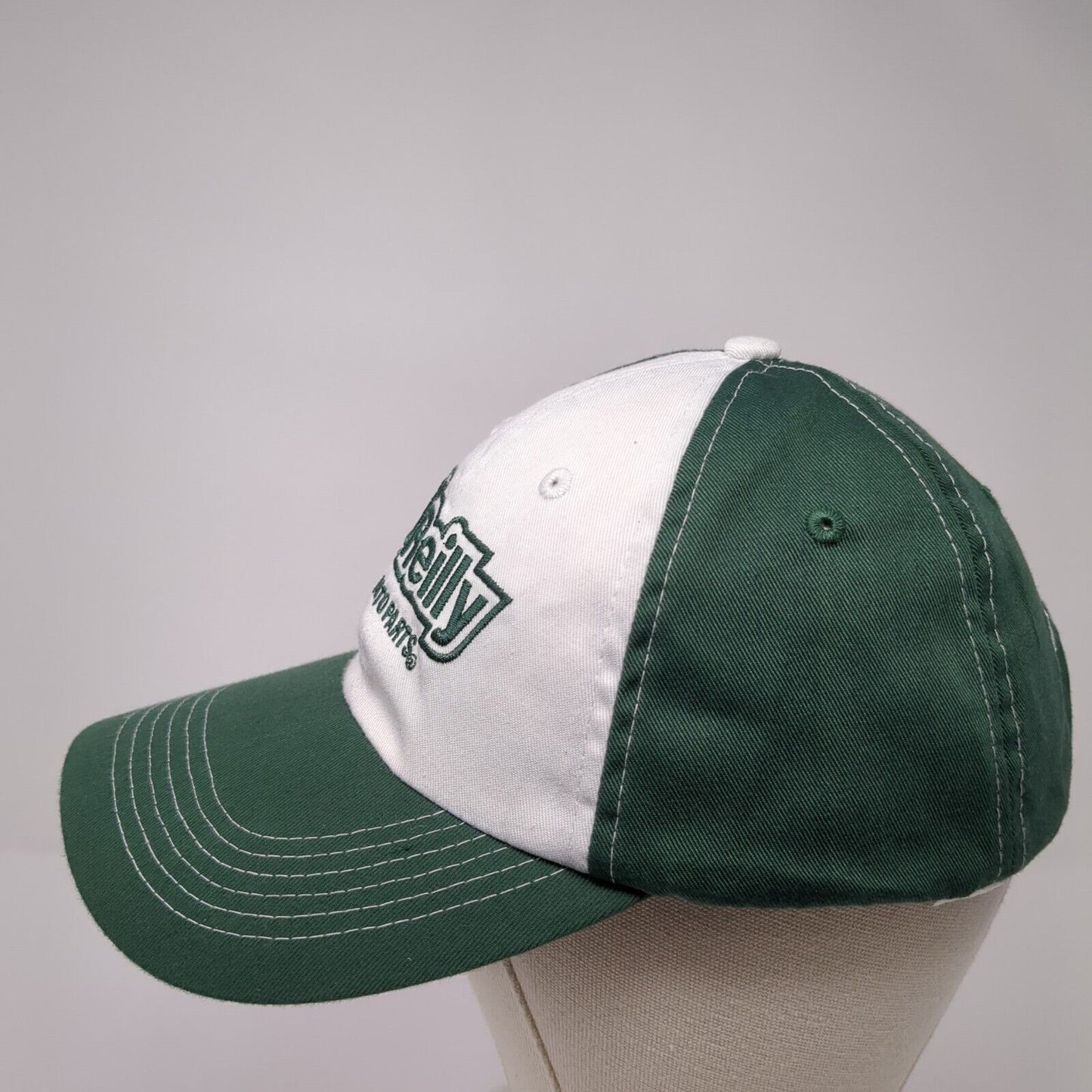 O'Reilly Auto Parts Strapback Hat Green One Size Colorblock Adjustable