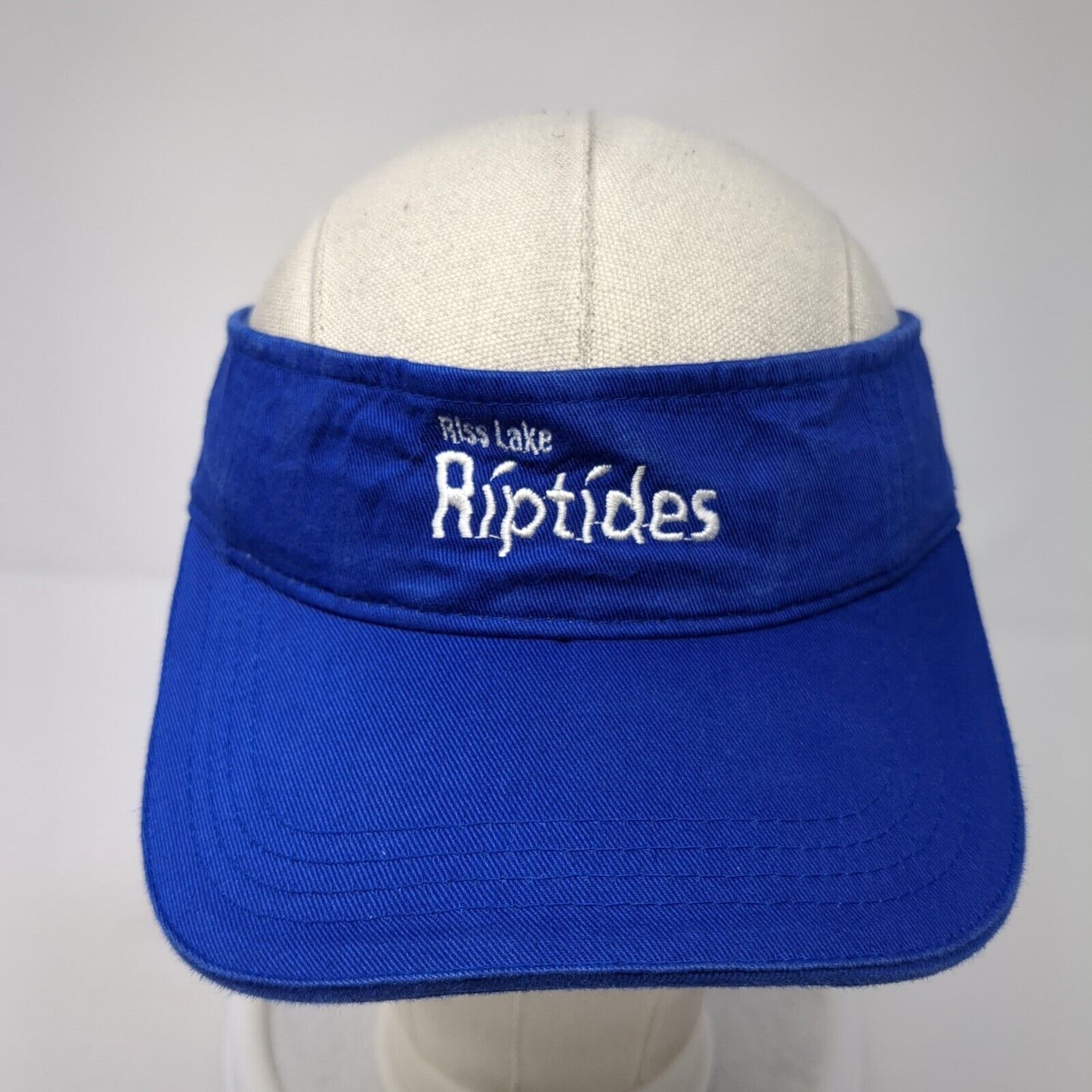 Riss Lake Riptides Sun Visor Hat Blue One Size Adjustable Embroidered Sportsman