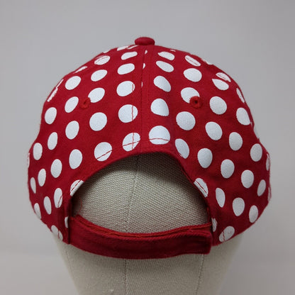 Minnie Mouse Bow Strapback Hat Red One Size Polka Dot Embroidered Disney