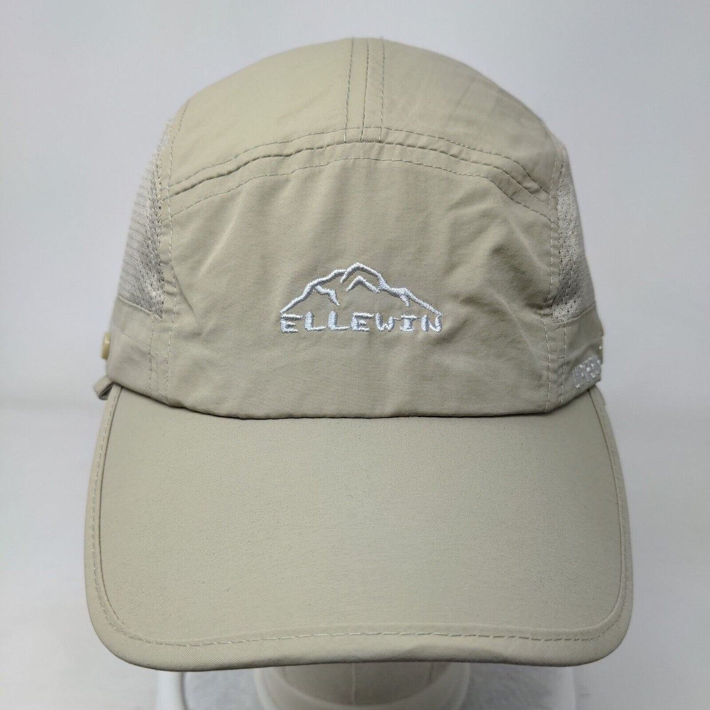Ellewin UPF50+ Slideback Running Cap Tan One Size Adjustable Breathable Mesh
