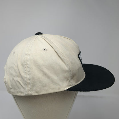 Vans 5 Panel Beige Black One Size Snapback Hat Suede Brim Skateboard Logo Patch