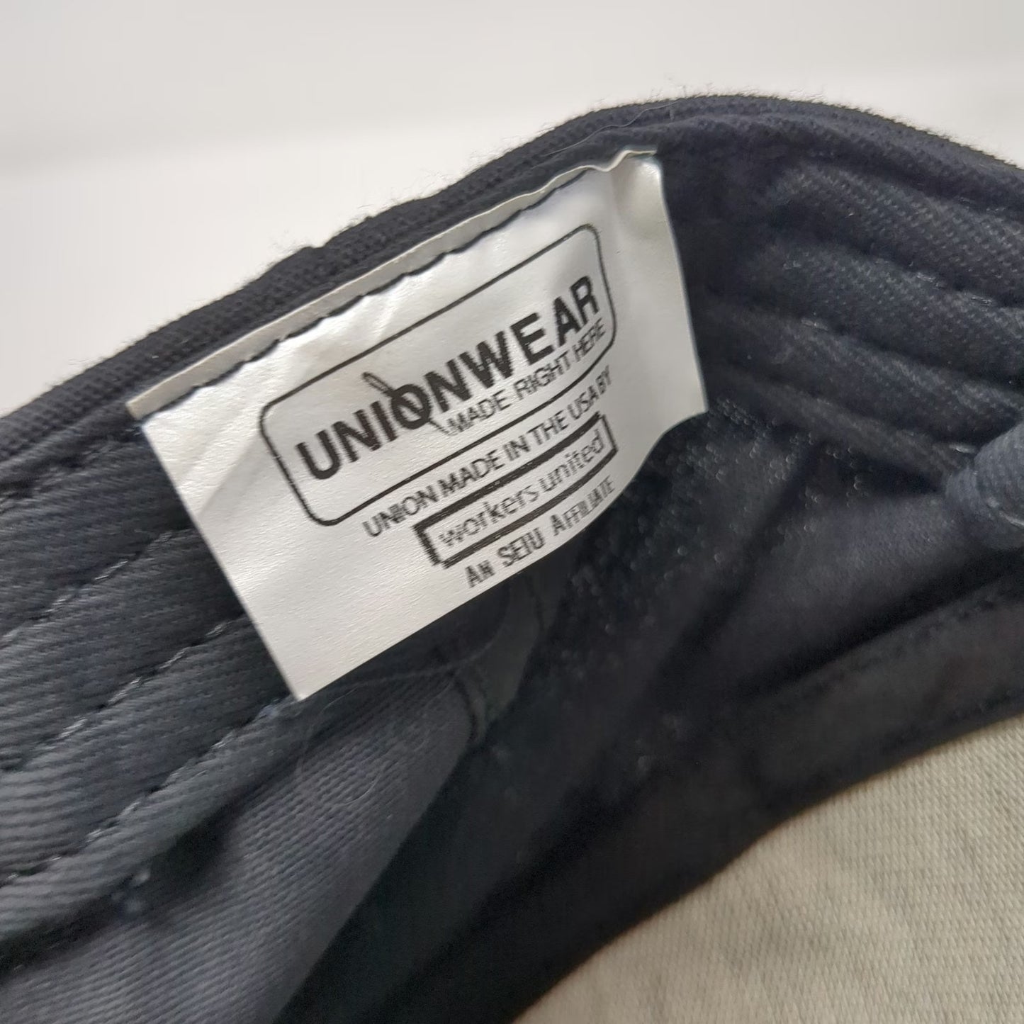 Unionwear Snapback Hat Black One Size Marines USMC Logo Contrast Stitching USA