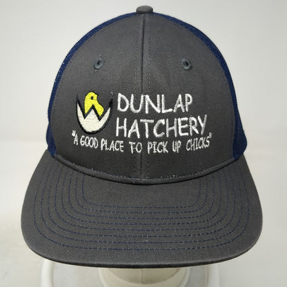 Port Authority Trucker Hat Gray Blue One Size Dunlap Hatchery Pick Up Chicks Hat