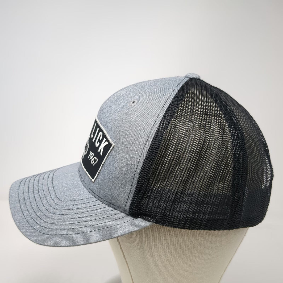 Richardson Trucker Hat Gray One Size Salt Lick BBQ Texas Patch Mesh Snapback