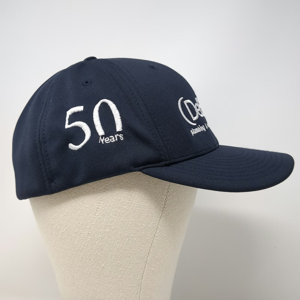 Richardson Baseball Cap Blue XL DeBest Plumbing 50 Years Anniversary Flexfit Hat