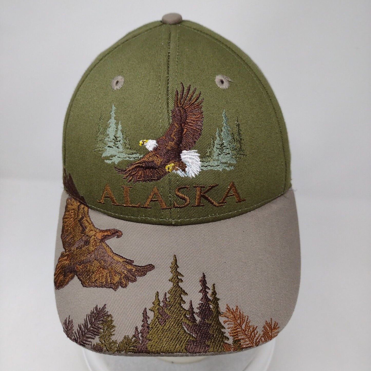 Alaska Eagle Slideback Hat Multicolor OSFM Embroidered Leather Strap