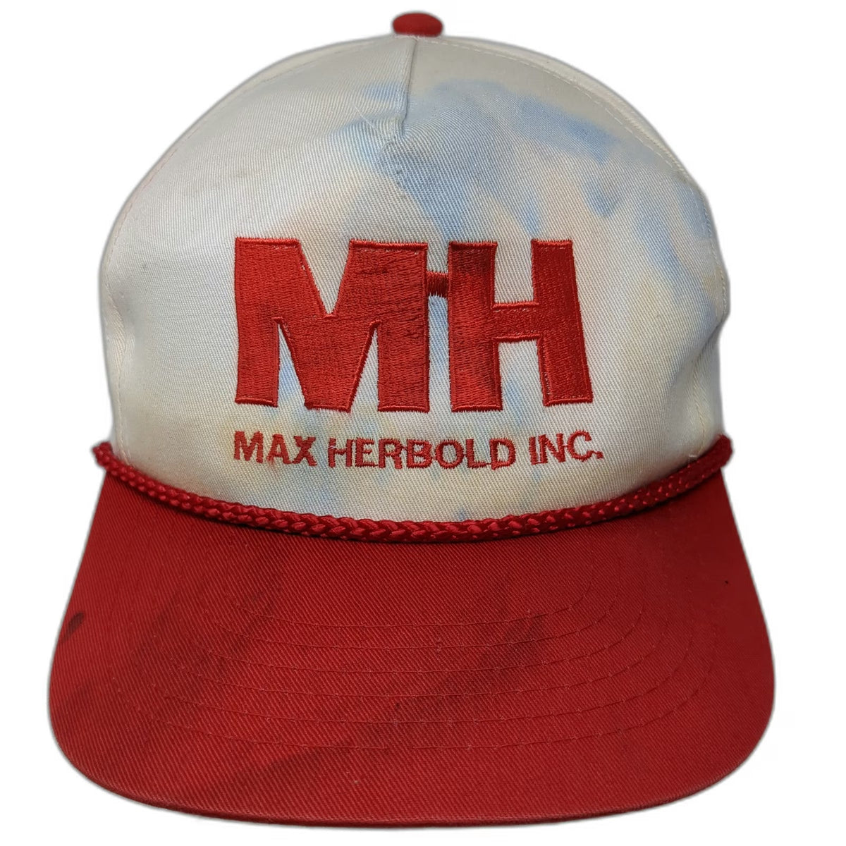 Max Herbold Inc 5 Panel Hat Red White One Size Rope Snapback Corporate Logo