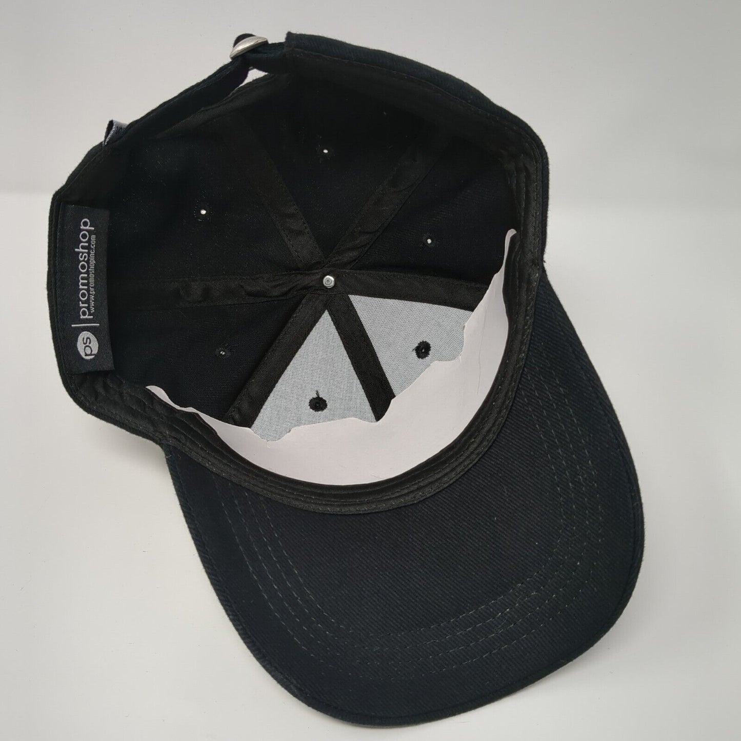 Micron Slideback Hat Black OSFA Adjustable Embroidered 6 Panel Solid