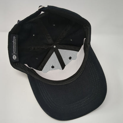 Micron Slideback Hat Black OSFA Adjustable Embroidered 6 Panel Solid