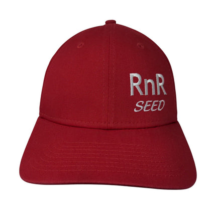 RNR Seed Fitted Hat Red M/L Embroidered Vented Holes 6 Panel 39Thirty New Era