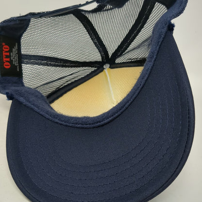OTTO Trucker Hat Blue White One Size AXID Graphic Foam Mesh Snapback Polyester