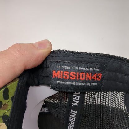 Mission43 Patch Snapback Trucker Hat Camo OSFA Mesh Back Adjustable