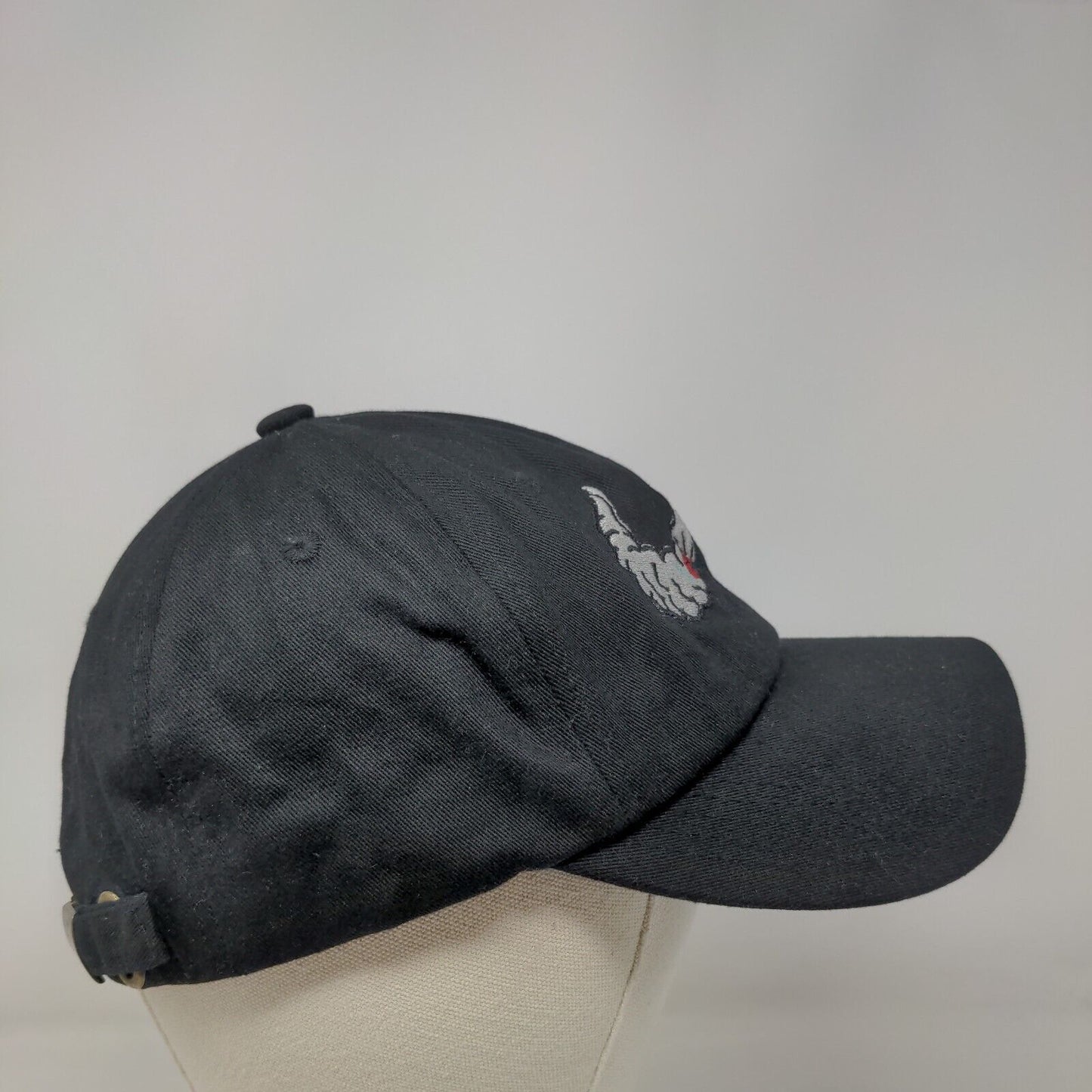 Smoke Slideback Hat Black One Size Adjustable Embroidered 6 Panel Cotton