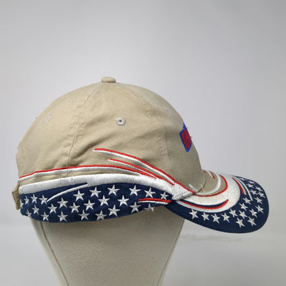 Big Cat Poker Run 2011 Beige Baseball Cap One Size American Flag Stars Race Hat