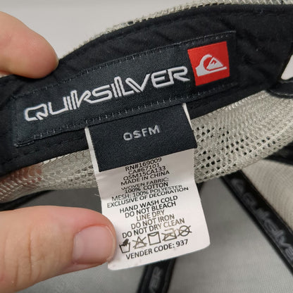 Quiksilver Trucker Hat Gray One Size Mesh Back Snapback Patch Boardshort Co Logo