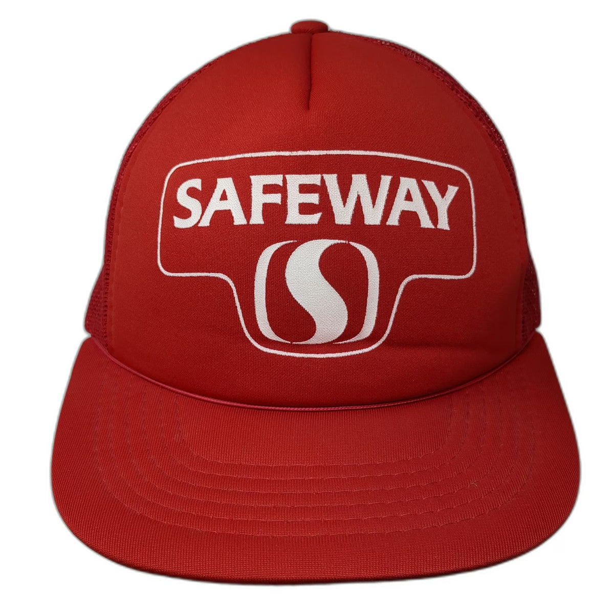 Yupoong Safeway Red One Size Trucker Hat Mesh Snapback Polyester Foam Front
