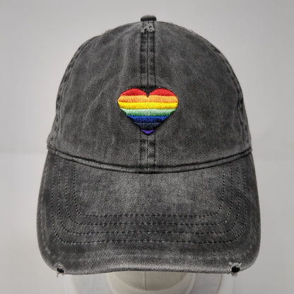 Rainbow Heart Slideback Hat Gray One Size Adjustable David And Young