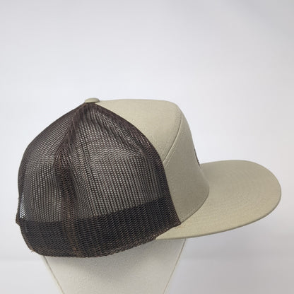 Richardson Snapback Trucker Hat Brown One Size Adjustable Embroidered Mesh Back