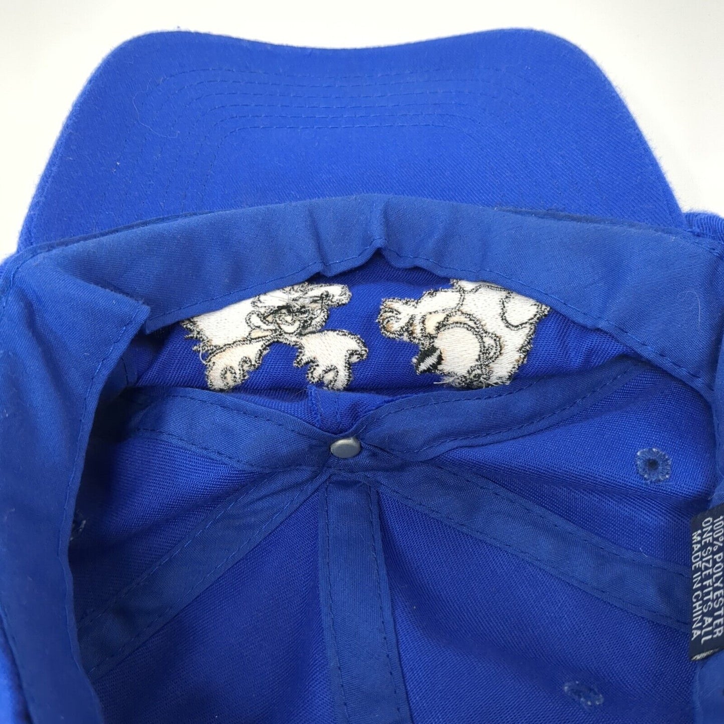 Hit Wear Strapback Hat Blue One Size Adjustable Embroidered 6 Panel Polyester