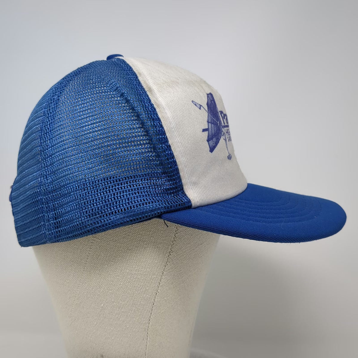 Kap.II Trucker Hat Blue One Size Paraclipse Satellite TV System Mesh Snapback