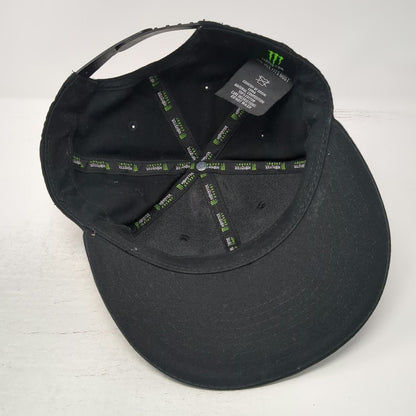 Monster Energy Snapback Black Green One Size Hat Flat Brim Embroidered Logo Claw