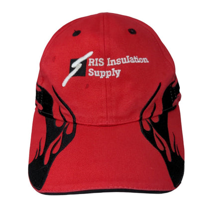 RIS Insulation Supply Flame Strapback Hat Red OSFM Embroidered Otto