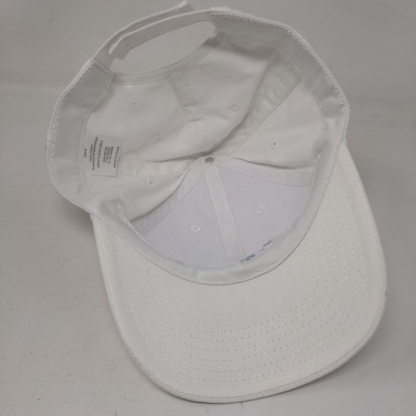 Vitamin Sea Strapback Hat White OSFM Adjustable Embroidered 6 Panel Cotton