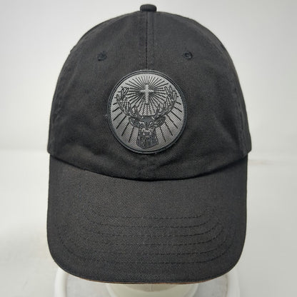 Jägermeister Baseball Cap Black One Size Rubber Patch Orange Brim Piping Hat