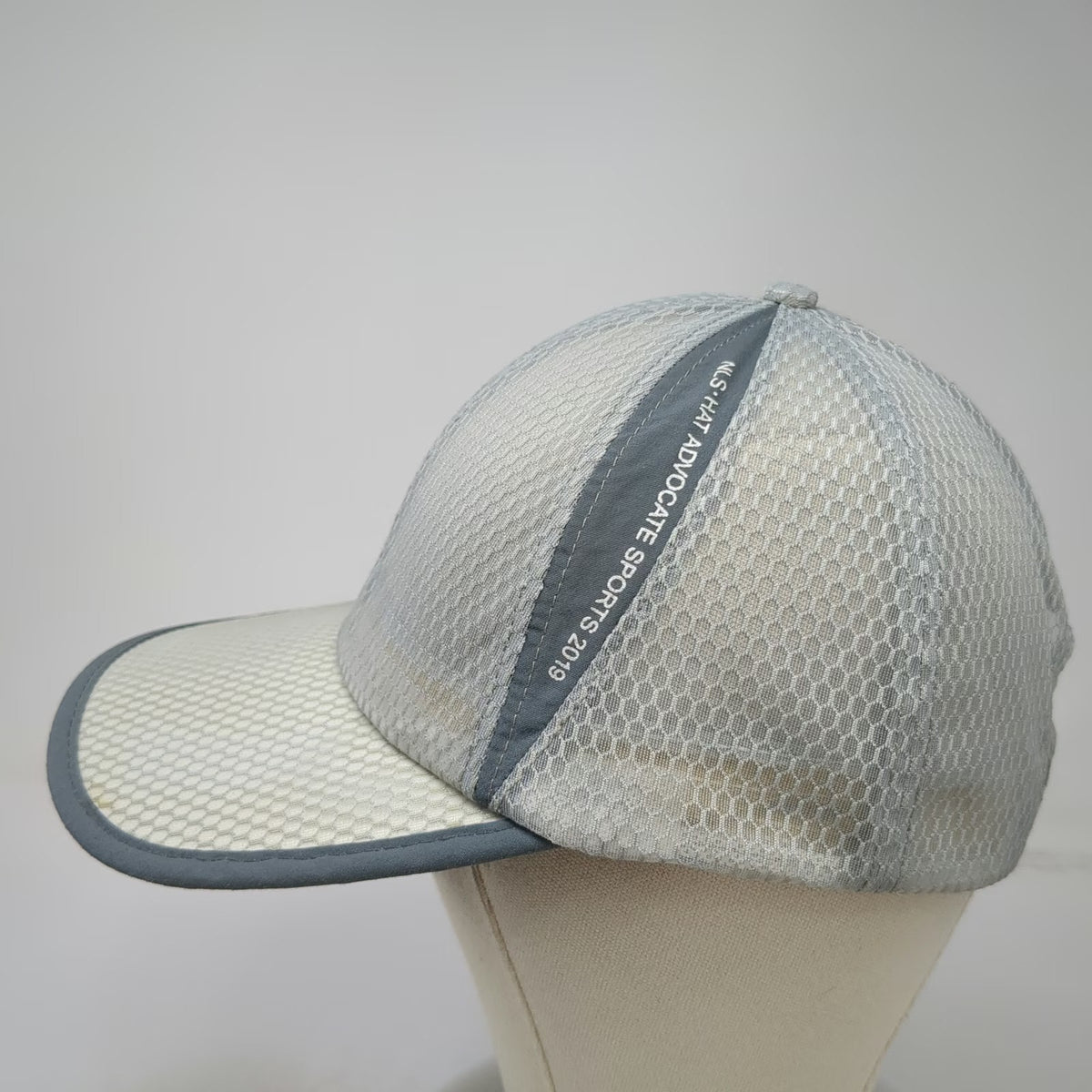 Baseball Cap Gray One Size Mesh Honeycomb Strapback Side Graphic Breathable Hat