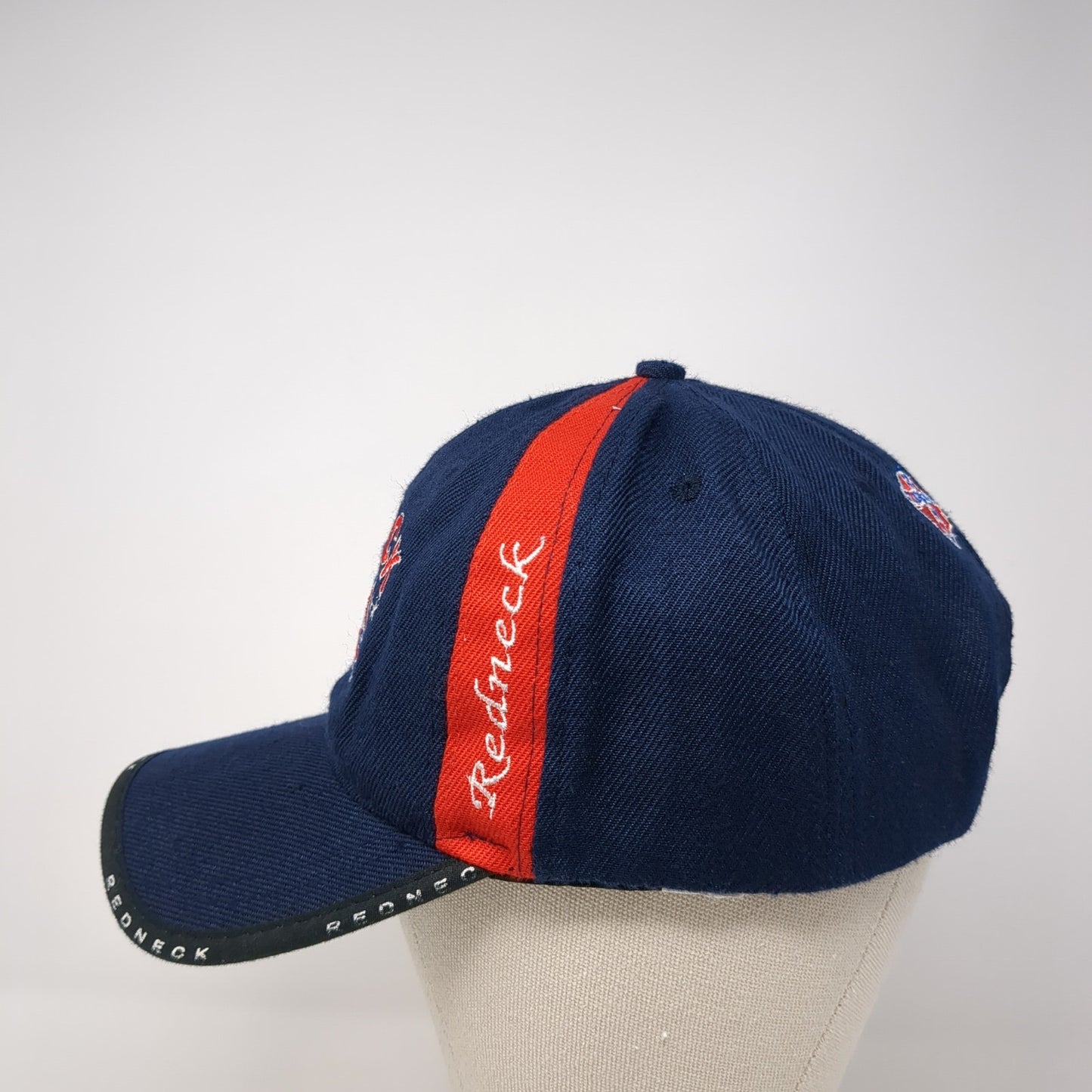 Redneck Rebel Flag Strapback Hat Blue One Size Adjustable Embroidered 8 Panel