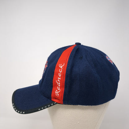 Redneck Rebel Flag Strapback Hat Blue One Size Adjustable Embroidered 8 Panel