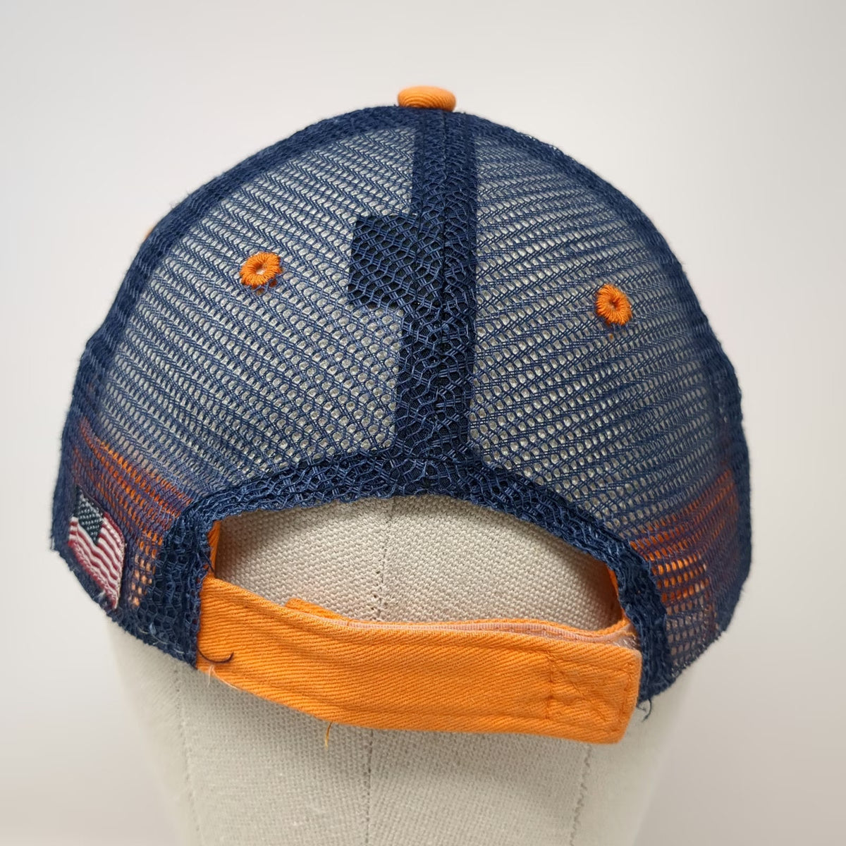 Pukka Baseball Cap Orange Blue One Size Big Sky Montana Trucker Mesh US Flag Hat