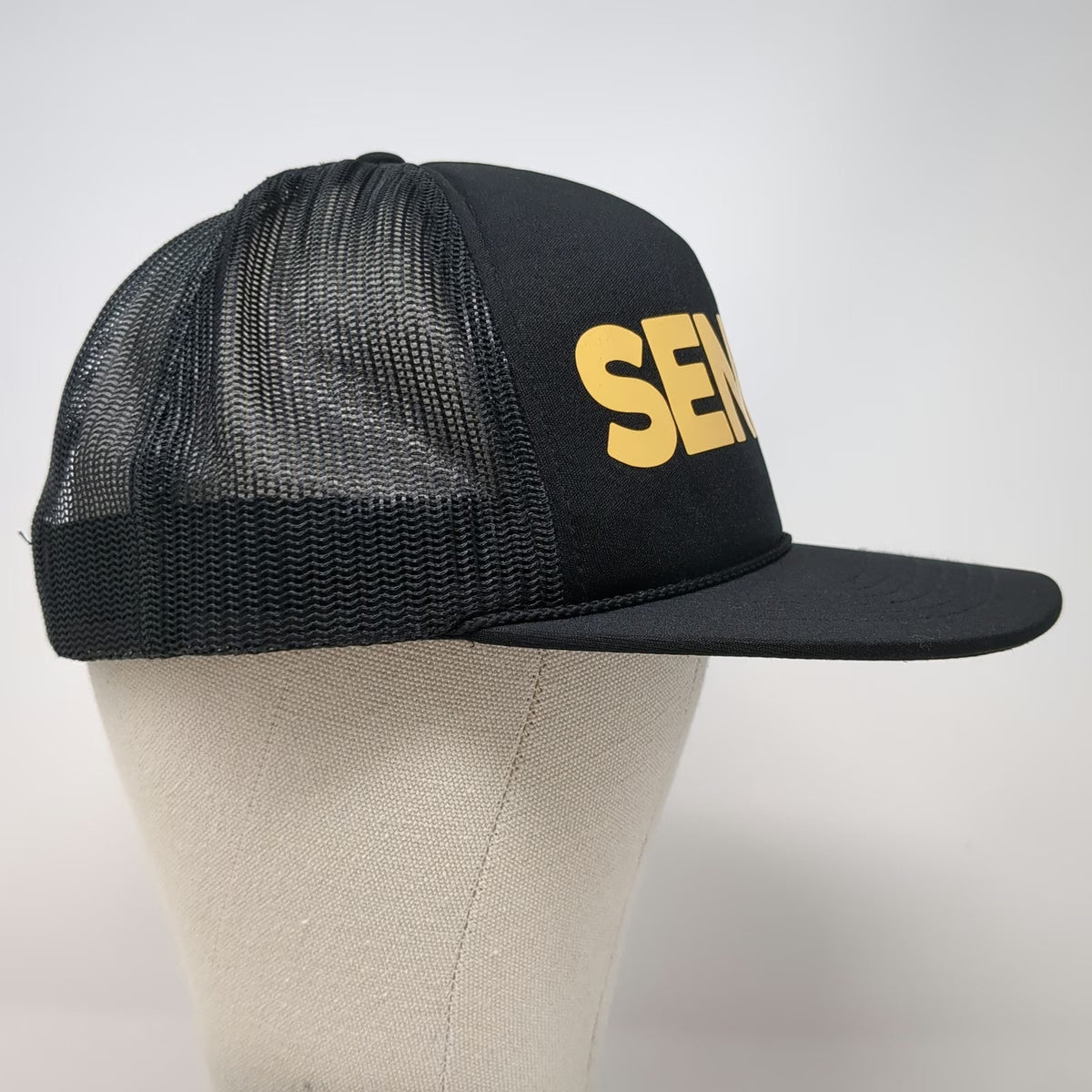 Richardson Trucker Hat Black One Size Send It Ski Town All-Stars Yellow Rope