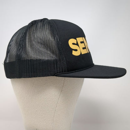 Richardson Trucker Hat Black One Size Send It Ski Town All-Stars Yellow Rope