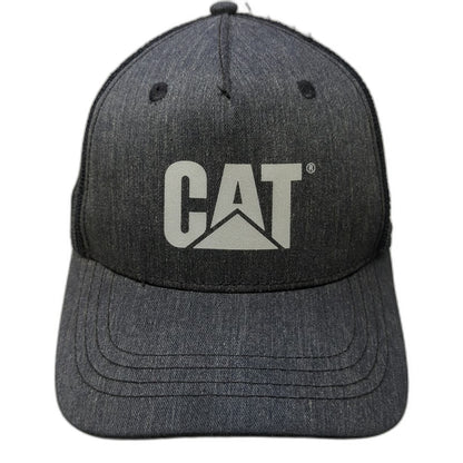 Caterpillar Trucker Hat Gray One Size Mesh Back Snapback Logo Workwear Cap